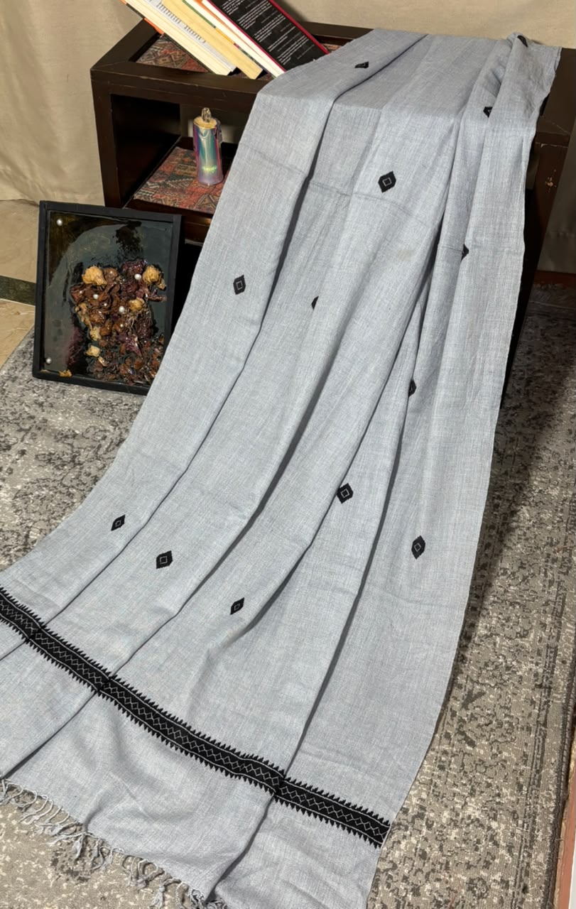 Swati Wool Border Shawl