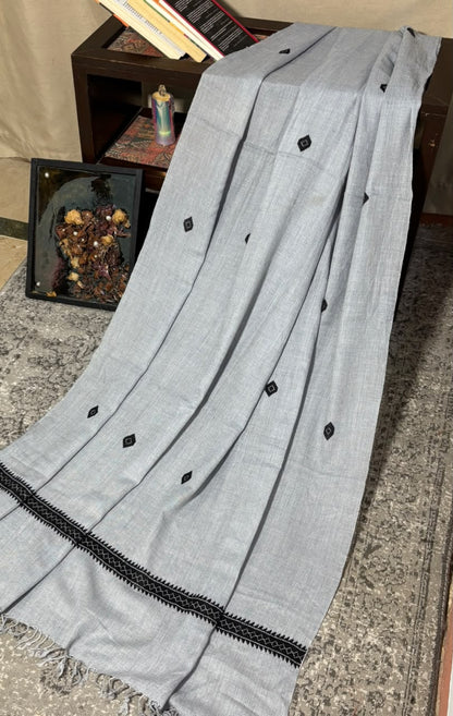 Swati Wool Border Shawl